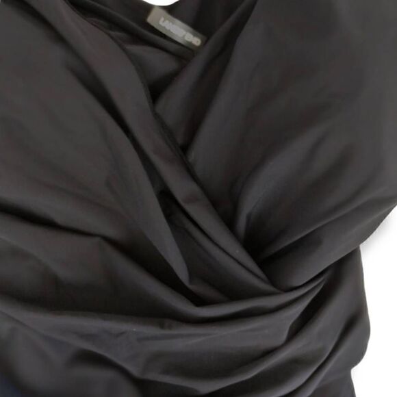 Lands End Womens‎ Swimsuit Sz 8 Black Tummy Control SleeveSuit One PC Ruched - Picture 8 of 14